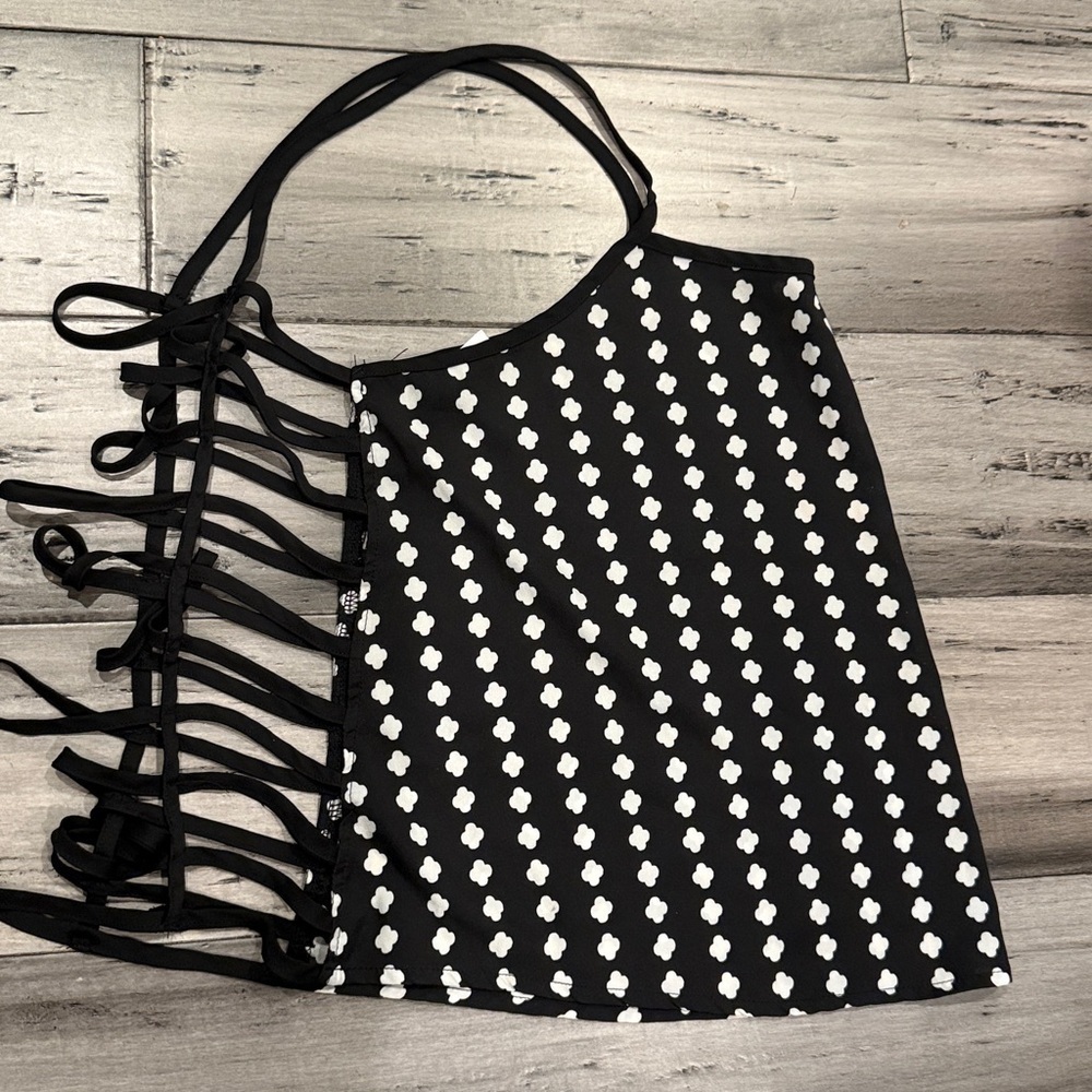Black and White Patterned Cami Top